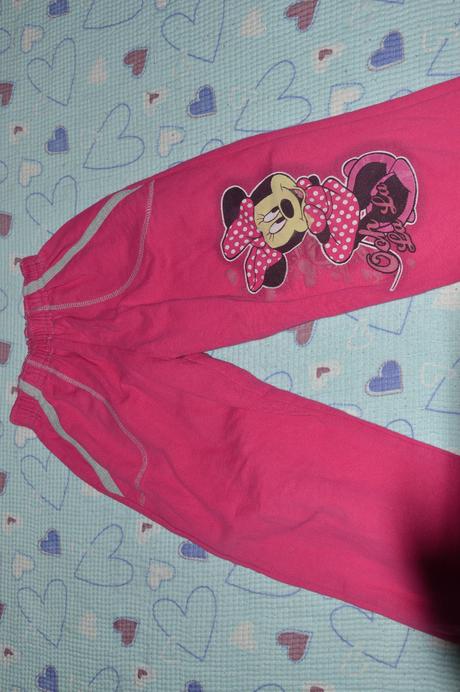 Silnější bavlněné tepláky s minii, vel. 122/128, 122