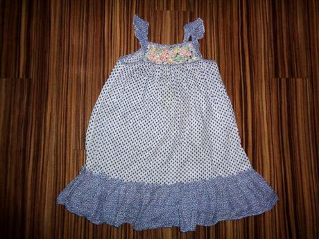 Pěkné modrobílé letní šaty s výšivkou, kids,116