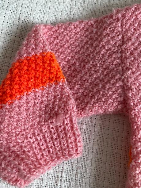 Homemade pletený svetr/svetřík s čepičkou 80/86, 80