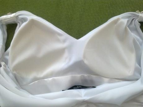 Dlouhé bílé svatební/společenské šifónové šaty, m