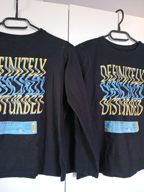 Dvakrát stejné triko s potiskem dlouhý rukáv, sinsay,146