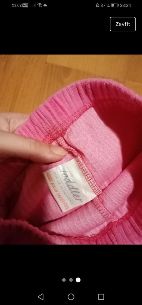 Dět. růžové kalhoty s manžestr. vzorem, 80