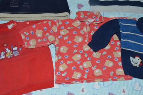 Červená mikina, mikinka s medvídky, prémaman,74