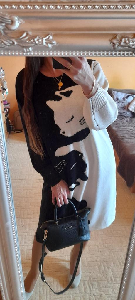 Shein kočičí svetrové šaty, xl