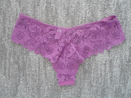 Fialové krajkové kalhotky brazilky - l, xl, l