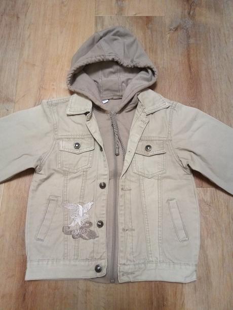 Riflová bunda s kapucí, camo, vel 140/146, 140