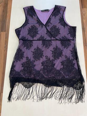 Top s třásněmi a krajkou, vel xl, kappahl, kappahl,xl