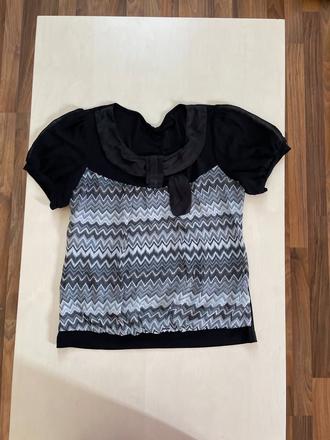 Ćerný top se stuhou u krku, vel neuvedena cca s/m, s