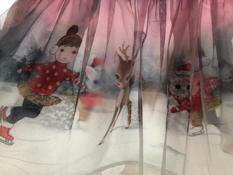 Nádherná vánoční sukénka 98/104cm 2-4roky kočička, h&m,104