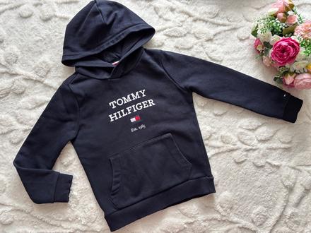 K6/ mikina modrá 4/5 let zn. tommy hilfiger, tommy hilfiger,110