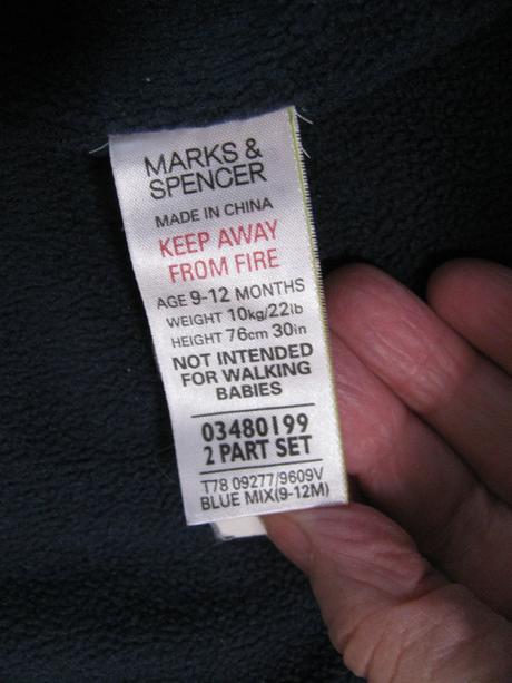 Modrá zimní kombinéza s kapucí a s rukavičkami, marks & spencer,80