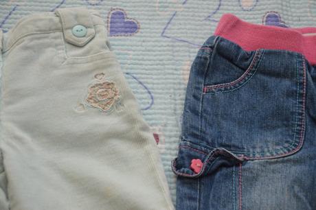 Modré manžestrové kalhoty s výšivkami, early days, early days,92