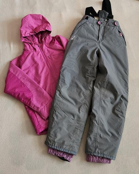 Dětský set zimní bunda a oteplovačky, vel.134/140, tcm,134