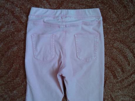 Růžové legíny tregíny džegíny kalhoty skinny, h&m,152