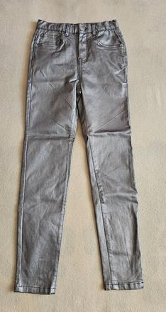 Dívčí strečové stříbrné kalhoty, vel.152, reserved, reserved,152