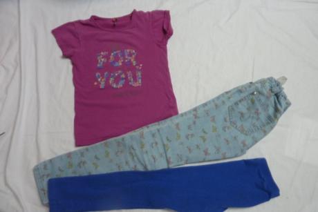 Džíny skinny, tričko, legíny vel. 140, 140–152