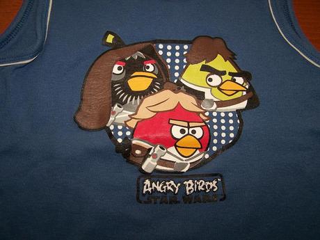 Chlapecké tílko modré angry birds, takko,140