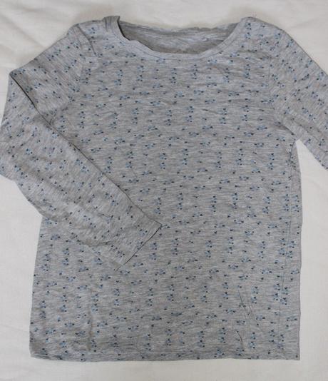 Va30 šedé tričko s kvítky, dl.rukáv 6-7 let, next,122