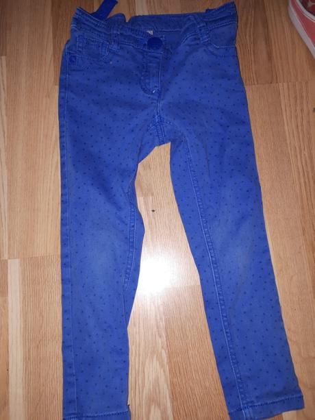 Modré puntikovane skinny, next,104