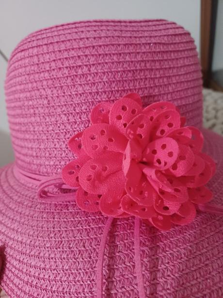 Růžový slaměný klobouk - dívčí - dámský, 