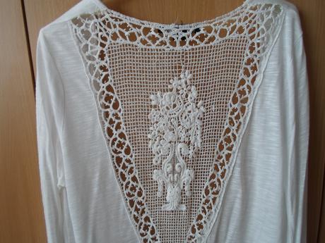 Bílý svetr kardigan s krajkou, gate,s