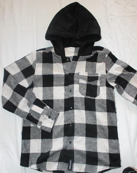 Vb191. káro košile s kapucí 12 let, fishbone,152