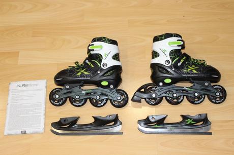 Rostoucí kolečkové + lední brusle, vel. 34-37, 34