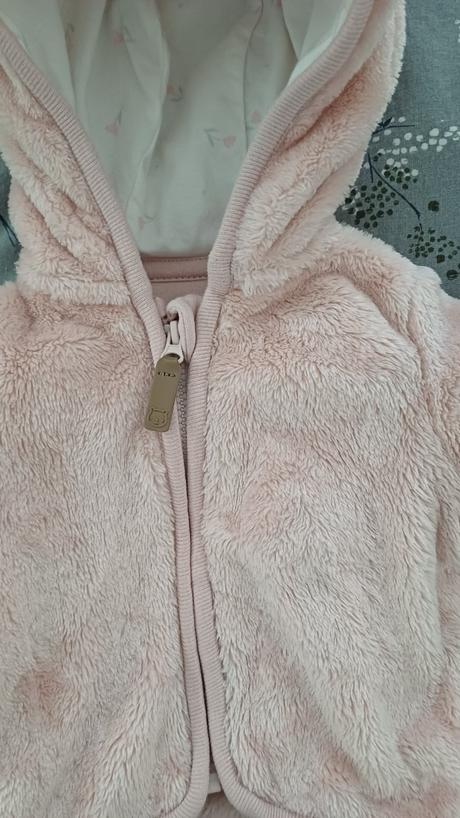 Mikina plysova ruzova newborn, <50