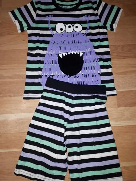 Pruhované pyžamo s příšerou 110 next, next,110