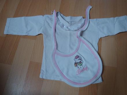 Košilka pro mimi bílá + bryndáček pro holčičky, 50–62