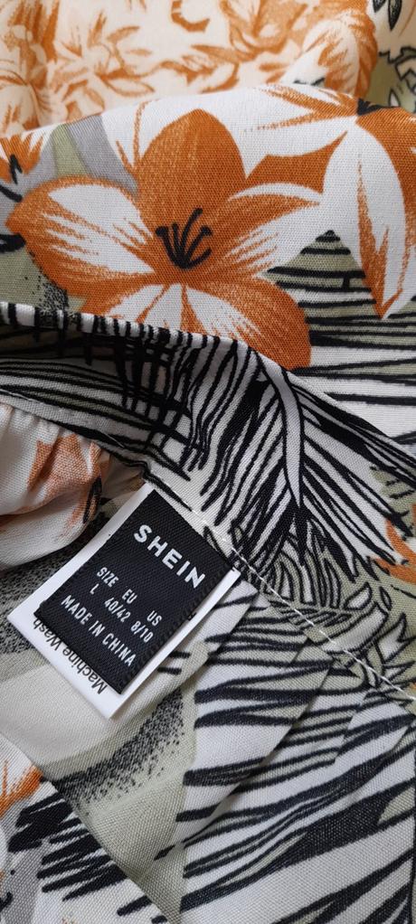 Shein tropický plážový set top s maxi sukní, l