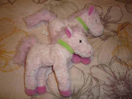 2x plyšový růžový koník, 