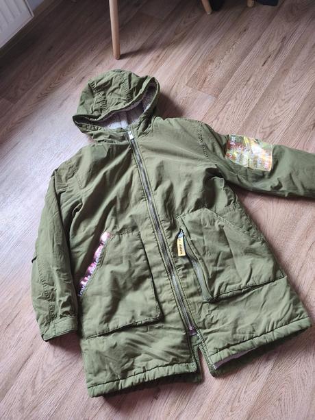 Khaki zimní bunda kabát zara 164/xs,s, zara,164