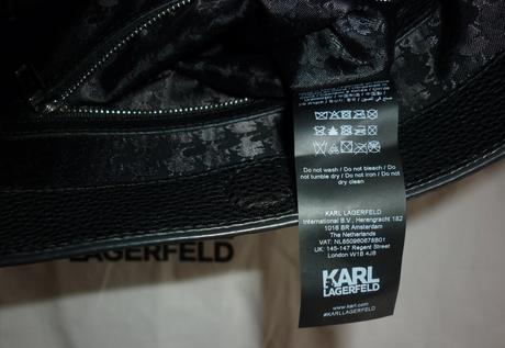 Dámská černá kožená kabelka karl lagerfeld, karl lagerfeld
