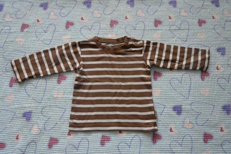 Hnědý set oblečení, manžestrové kalhoty, 3x triko, next,80