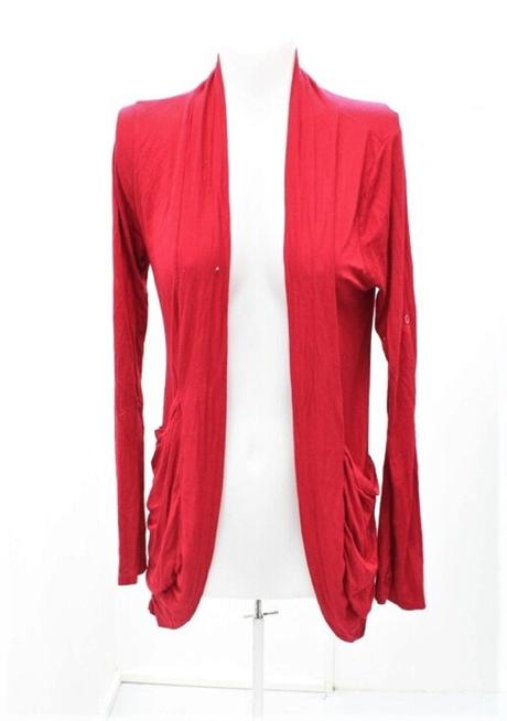 Červený cardigan - vel.m-max.l, m