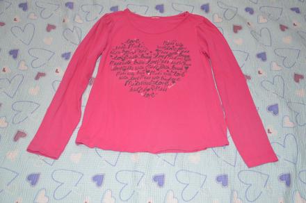 Triko dlouhý rukáv s motivem srdce, 158
