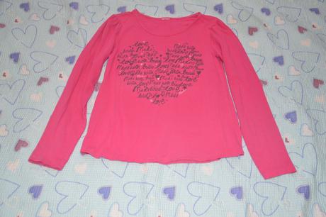 Triko dlouhý rukáv s motivem srdce, 158