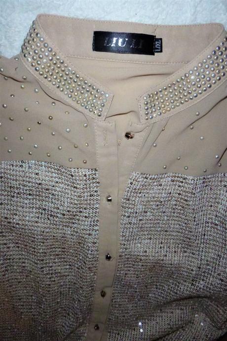 Košilová halenka s flitříky-vel.m-l, m