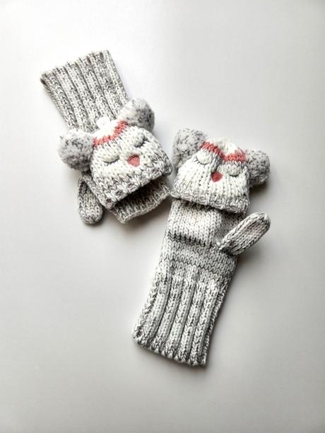 Obrázkové bezprsté pletené rukavice vel. uni,