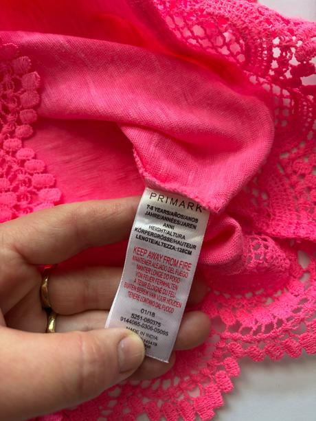 Tílko krásné neonové barvy s kraječkou - v.7/8 let, primark,128