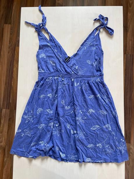 Modré letní šaty s vázacími ramínky, vel 14 tedy x, papaya,xl