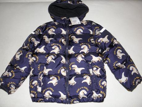 Nová chlapecká zimní bunda s dinosaury h&m vel.122, h&m,122