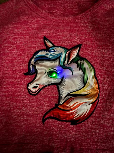 Svetrové šatičky s blikajícím jednorožcem(vel.104), 98