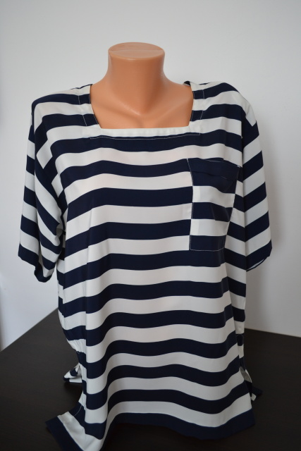 Letní pruhovaný kostým sukně halena, 40