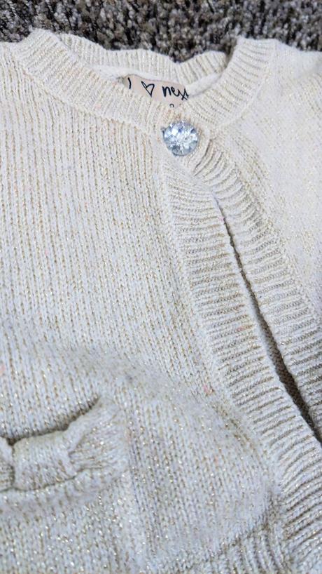 Svetříkové bolerko / svetřík protkávaný zlatou nit, next,80