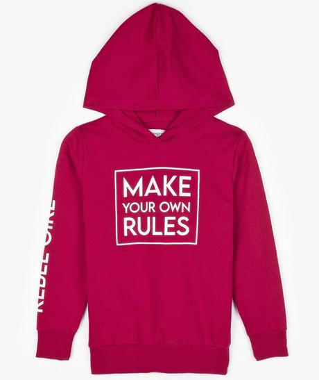 Dívčí mikina s kapucí červená / bílý potisk v. 128, 128