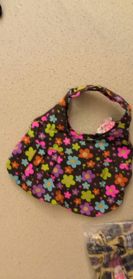 Kabelka látková malá květy méďa tygr,