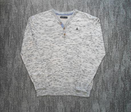 Krémový šedý svetr svetřík knoflíčky, reserved,146