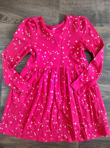 Červené šaty 122-128, h&m,122